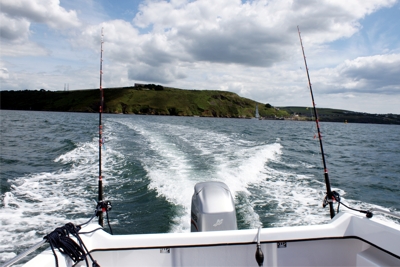 veiw over stern under way